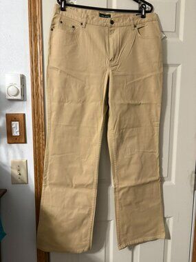 Womens Eddie Bauer Gold Twill Stretch Jeans Size 16 NWT